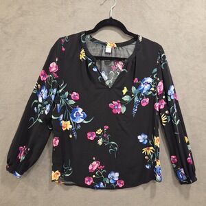 Old Navy Floral Boho Tunic Top Shirt Blouse‎ Women's Size Small V Neck Casual